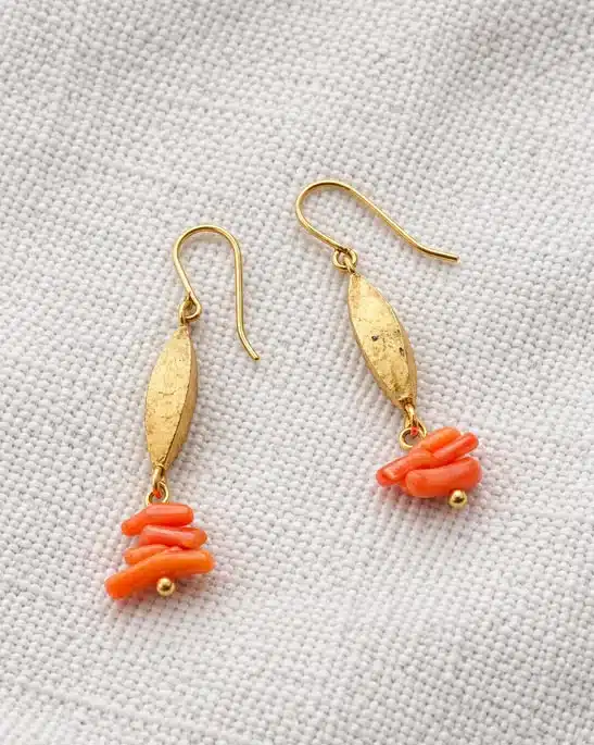 Pendientes malvinas coral